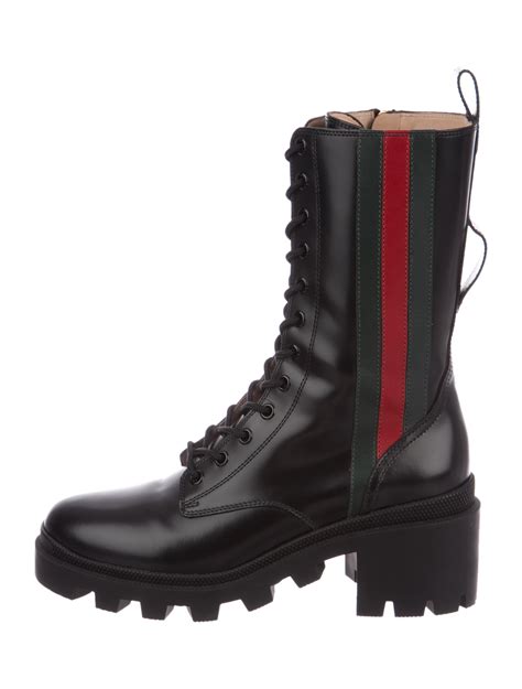 gucci leather biker boots|high heel gucci boots.